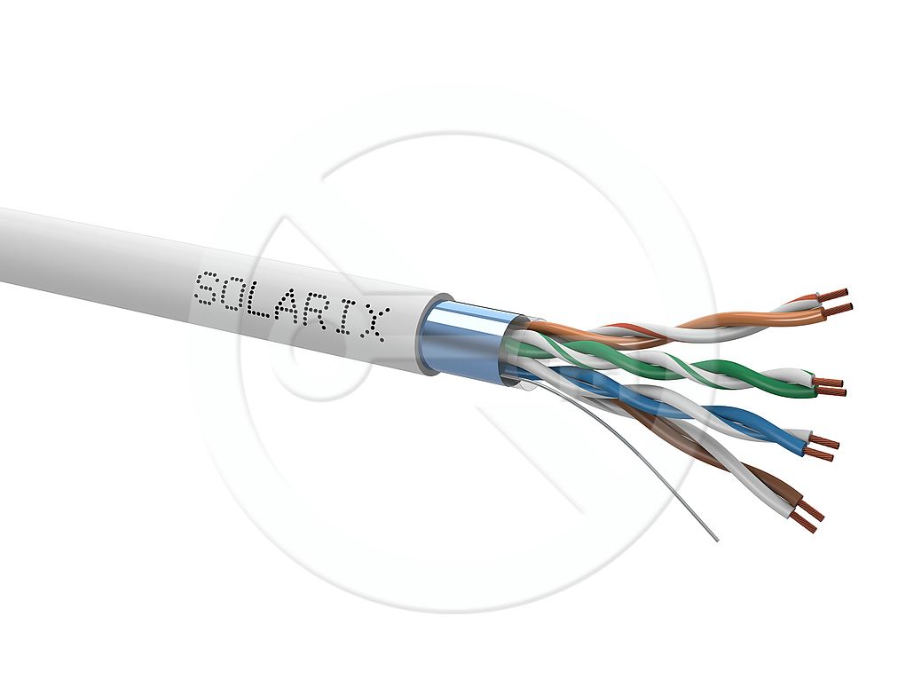 Kabel licna Solarix CAT5E FTP PVC šedý 305m/ box