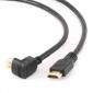 GEMBIRD Kabel HDMI-HDMI M/ M 3m, 1.4, M/ M stíněný, zlacené kontakty, 90° lomený, černý