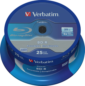 VERBATIM BD-R SL (6x, 25GB), NON-ID, 25 cake