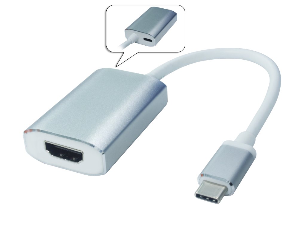 PremiumCord Převodník USB-C - HDMI, 4K@60Hz, hliníkové pouzdro