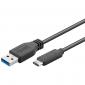 PremiumCord USB-C/ male - USB 3.0 A/ Male, černý, 15cm