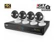 iGET HGNVK84904 - Kamerový UltraHD 4K PoE set, 8CH NVR + 4x IP 4K kamera, zvuk, SMART W/ M/ Andr/ iO