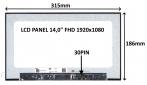LCD PANEL 14, 0" FHD 1920x1080 30PIN MATNÝ IPS / BEZ ÚCHYTŮ