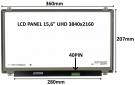 LCD PANEL 15, 6" UHD 3840x2160 40PIN MATNÝ IPS / ÚCHYTY NAHOŘE A DOLE